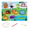 LEAN TOYS Wooden Puzzle Magnets String Interlacing Animals