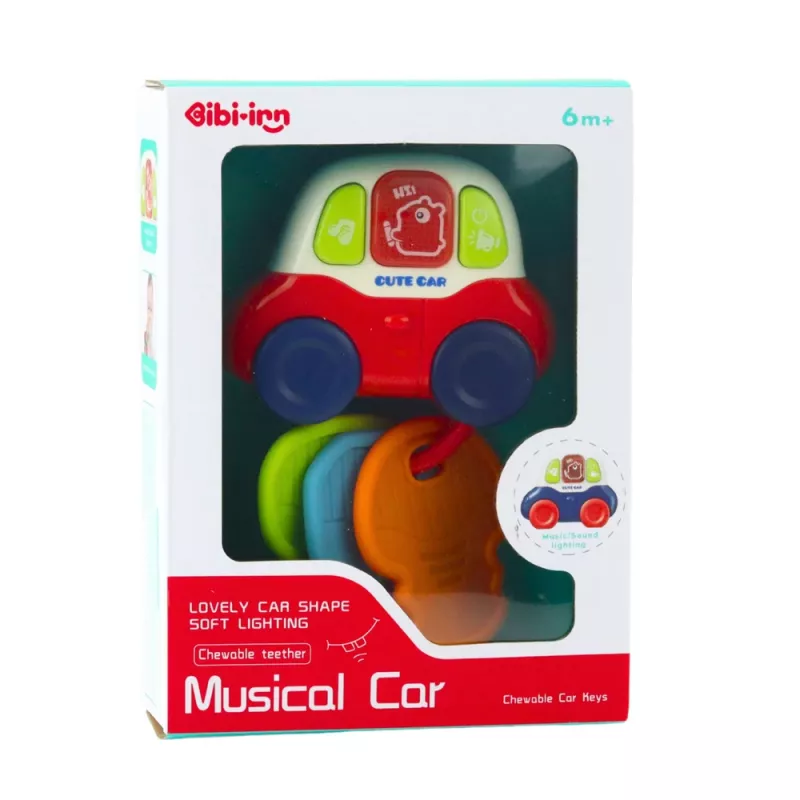 LEAN TOYS Interactive Toy Car with Teethers, Keys, Lights, Sounds