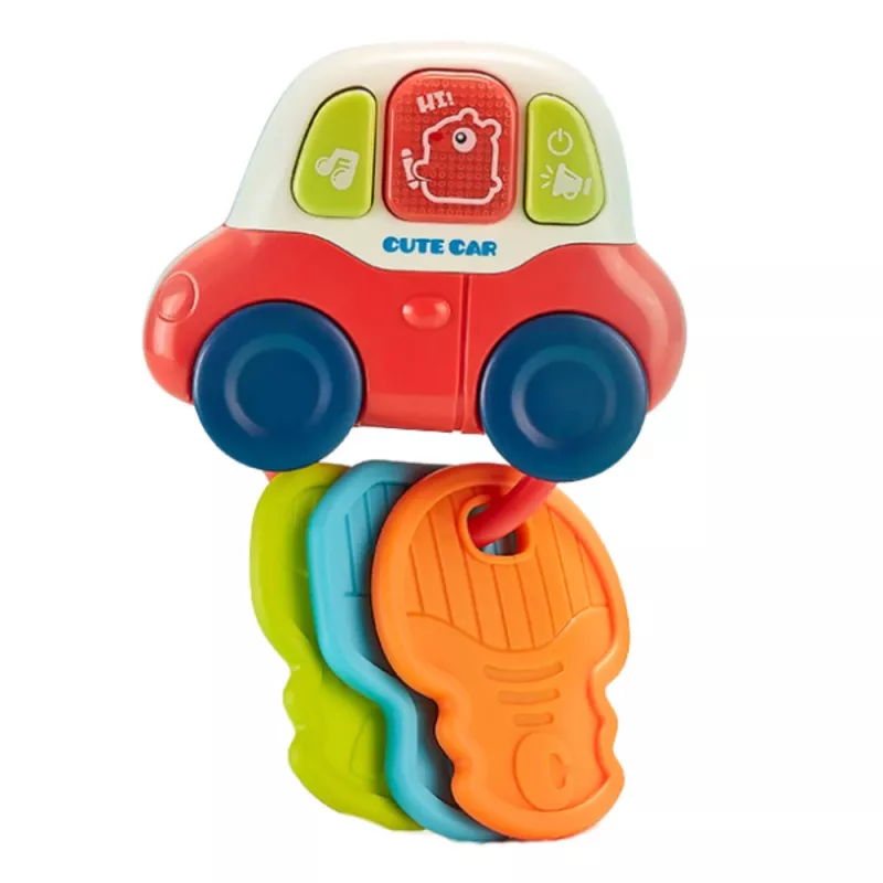 LEAN TOYS Interactive Toy Car with Teethers, Keys, Lights, Sounds