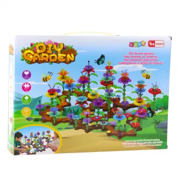 LEAN TOYS Creative Garden Flowers Construction Blocks Set 198 pcs.