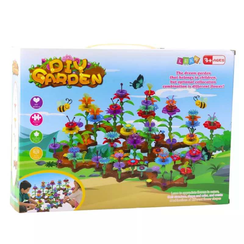 LEAN TOYS Creative Garden Flowers Construction Blocks Set 198 pcs.