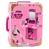 LEAN TOYS Dressing Table Makeup Set in a Suitcase Accessories 2 in 1 Pink