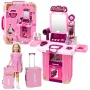 LEAN TOYS Dressing Table Makeup Set in a Suitcase Accessories 2 in 1 Pink