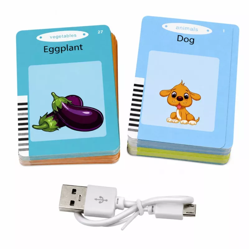 LEAN TOYS English Word Learning Card Reader Educational Toy Blue