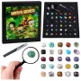 LEAN TOYS Set of Mineral Stones Natural Crystals Collection Magnifying Glass Pen 43 pcs.