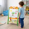 LEAN TOYS Double-sided Magnetic Educational Chalk Board 2 in 1 with Markers, Letters, Numbers