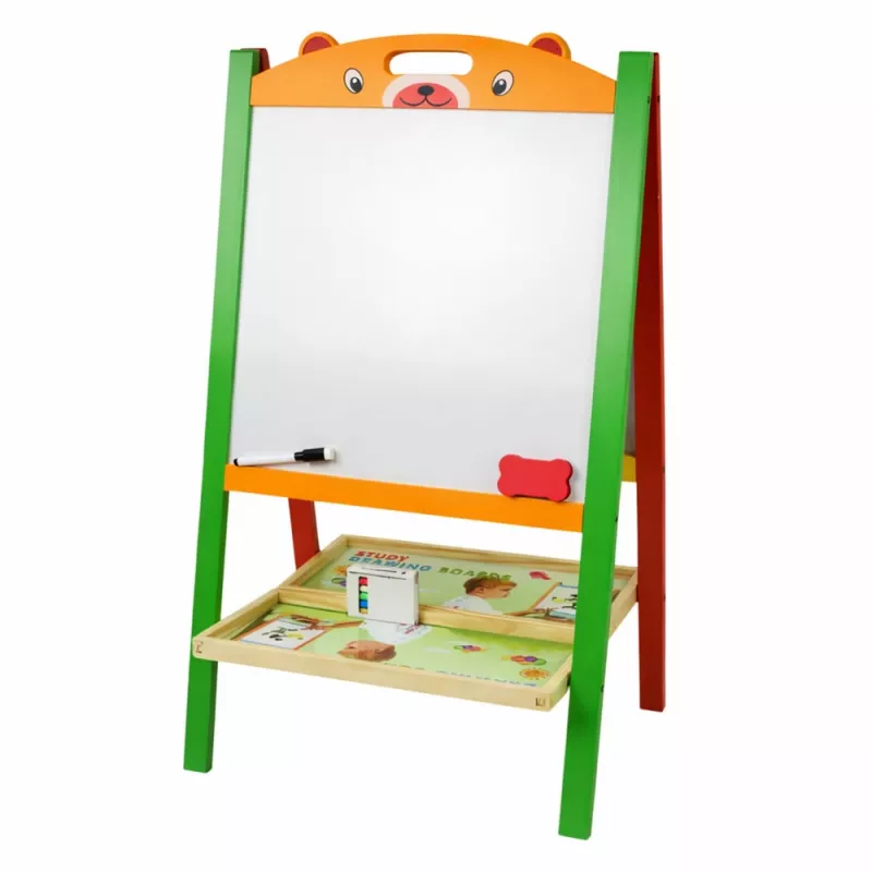 LEAN TOYS Double-sided Magnetic Educational Chalk Board 2 in 1 with Markers, Letters, Numbers