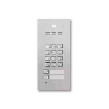 ACO FAM-P-2NPZSACC 2-Family Flush-Mounted Outdoor Entry Panel with RFID Reader and Cipher Lock, Silver
