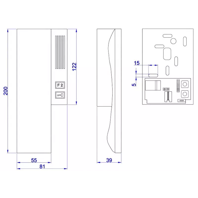 ACO INS-UP UNIFON - 2-Button Audio Intercom Handset with Magnetic Handset Retention, White