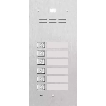 ACO FAM-P-6NPACC Flush-Mounted 6-Apartment Panel with RFID Proximity Reader, Silver