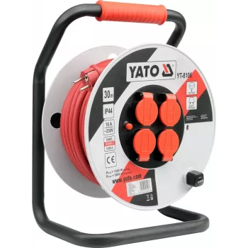Yato YT-8106 Power Extension Cable 30 m 4 AC Outlets Indoor/Outdoor Black/Red/White