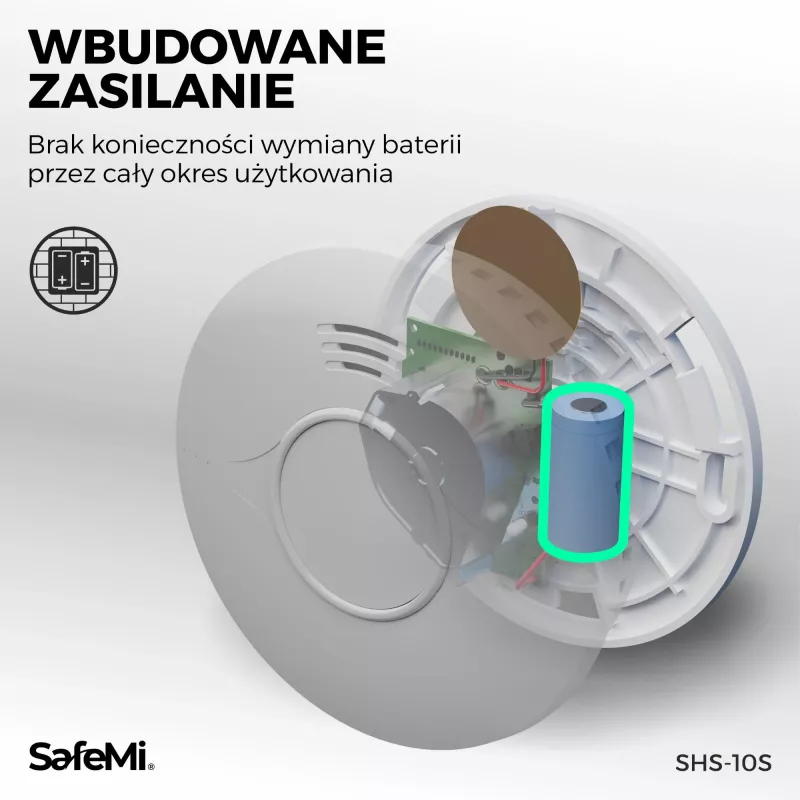 SAFEMI SHS-10W WiFi Smoke Detector - Photoelectric, 85dB, Tuya Smart, 2-Year Battery, EN14604