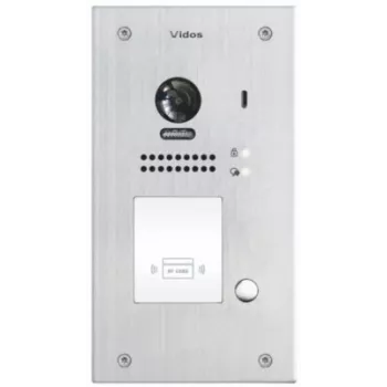 VIDOS DUO S1201A 2-Wire Video Door Station with RFID, Full HD 1080p, Silver/Dark Grey