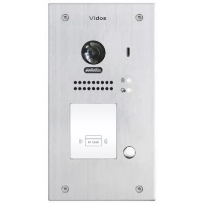 VIDOS DUO S1201A 2-Wire Video Door Station with RFID, Full HD 1080p, Silver/Dark Grey