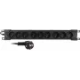 Getfort GF-9R30/FR 9-Outlet 1U Rackmount Power Strip with French Sockets, 3m Cable, 16A, Black