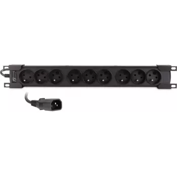 Getfort GF-9R30/IEC 1U 19-inch Rack PDU with 9x IEC C13 Outlets, 16A, 3m Cable, Black