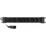 Getfort GF-9R30/IEC 1U 19-inch Rack PDU with 9x IEC C13 Outlets, 16A, 3m Cable, Black