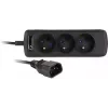 GETFORT UPS C14 Power Strip 3x French Type E Sockets 1.5m Black