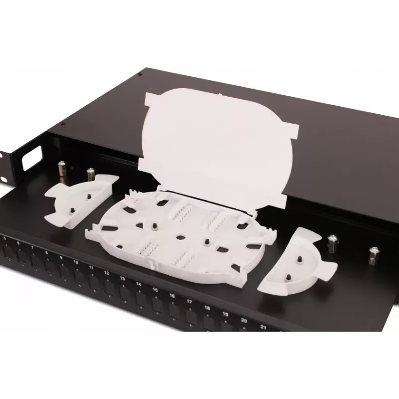 GETFORT GF-FO01-SX 1U 19-Inch 24xSC Simplex Fiber Optic Patch Panel with Splice Tray