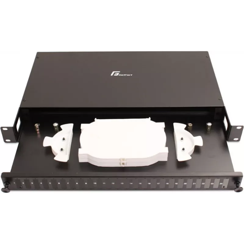 GETFORT GF-FO01-DX 1U 19-Inch 24xSC Duplex Fiber Optic Patch Panel with Sliding Tray