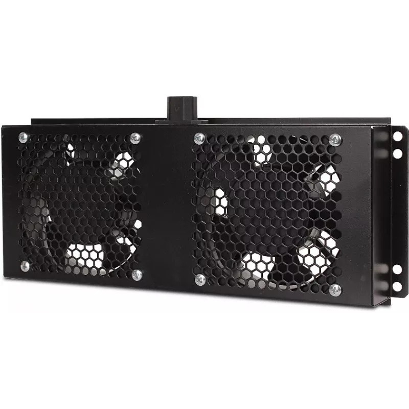Getfort GF-FAN2 1U 19-inch Rack Fan Panel with 2 Fans, Black