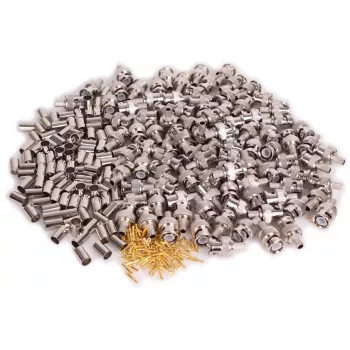 GETFORT BNC-Z RG59 Crimp BNC Male Plug for RG59 Coaxial Cable, 100 Pieces