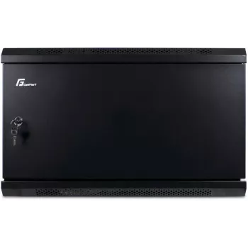 GETFORT 19 inch CALI 6U 600x450 Wall Mount Rack Cabinet with Solid Steel Door - Black (RAL 9004)