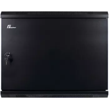 GETFORT 19 inch CALI 9U 600x450 Wall-Mount Rack Cabinet with Solid Steel Door, Black (RAL 9005)