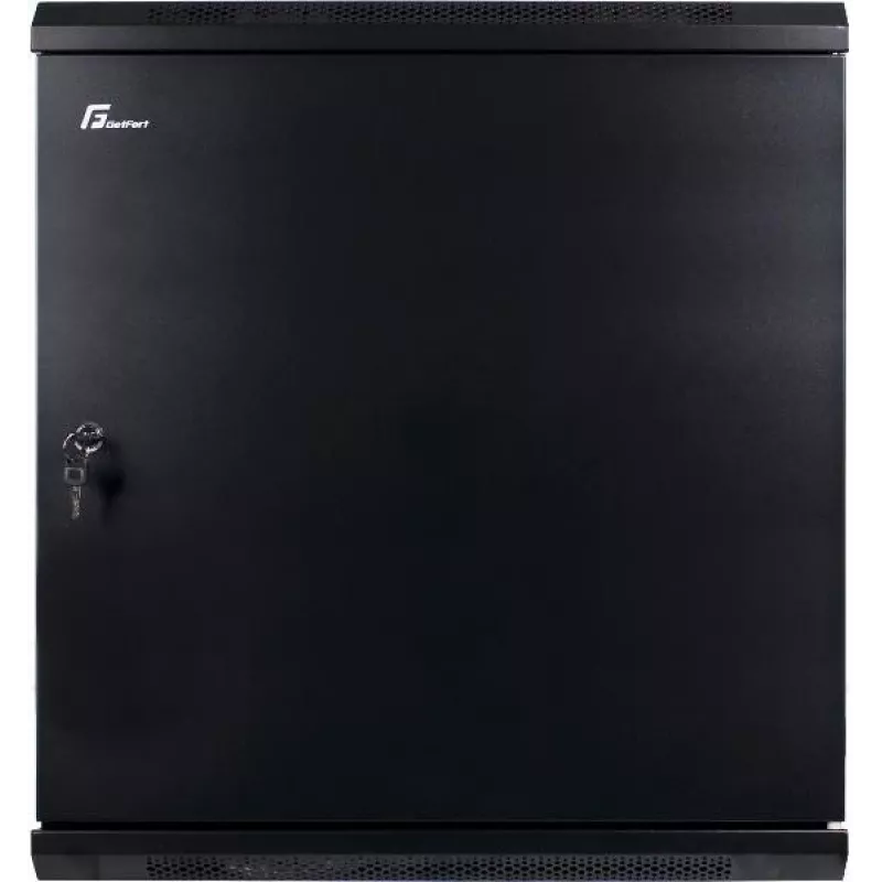 GETFORT 19 inch Wall Mount Rack Cabinet 12U 600x600 mm Solid Steel Door Black