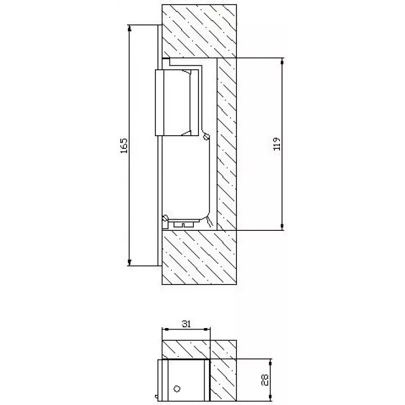 ELEKTRA-PLUS R2 Narrow Electric Strike Right-Handed Fail-Secure 10-24V AC/DC 3000N
