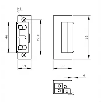 ELEKTRA-PLUS R4-24.20 Electric Strike with Locking Function 24V DC 3000N