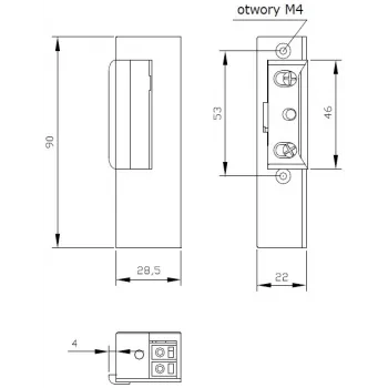 ELEKTRA-PLUS R3-12.40P Right-Hand Fail-Secure Electric Strike with Memory, 12V AC/DC, 3000N Holding Force