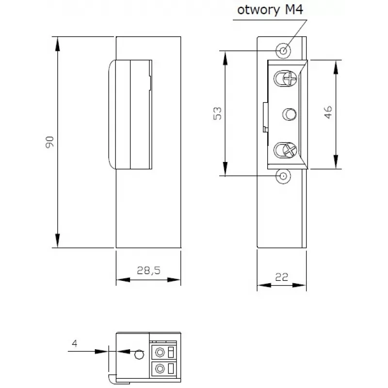 ELEKTRA-PLUS R3-12.40P Right-Hand Fail-Secure Electric Strike with Memory, 12V AC/DC, 3000N Holding Force