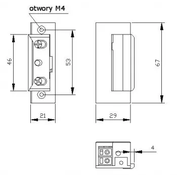 ELEKTRA-PLUS Electric Door Strike R4 with Memory and Mechanical Blockade Symmetrical 24V 7544
