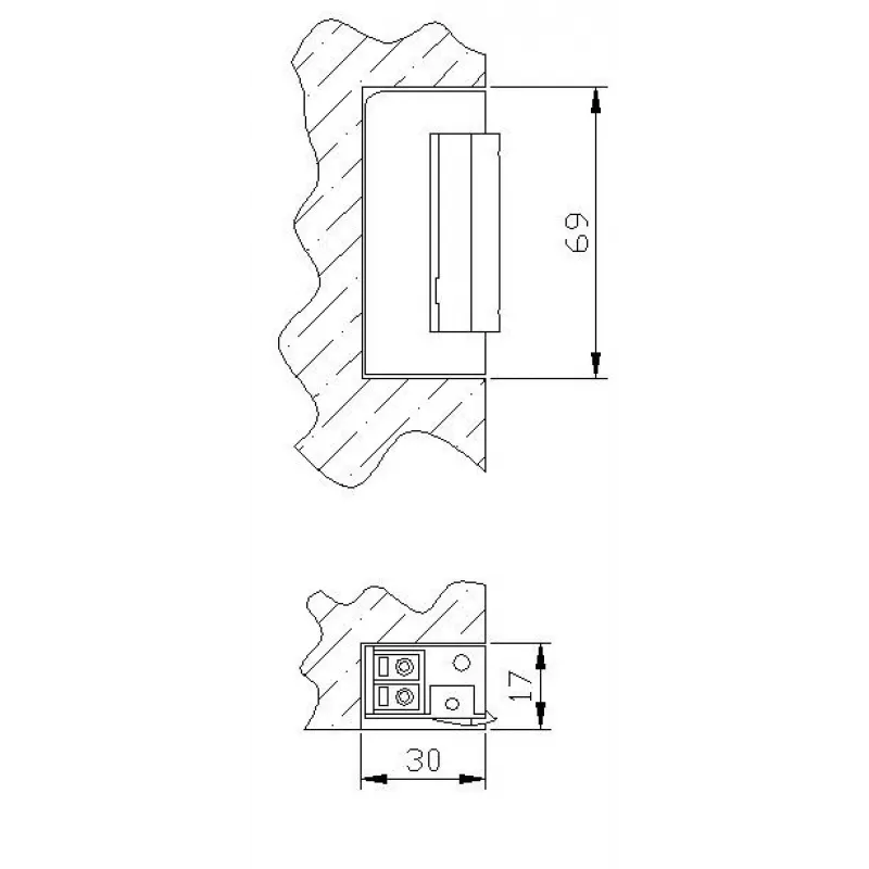 ELEKTRA-PLUS R5 Electric Strike Symmetrical Narrow 16.5mm Without Lock 12V AC/DC