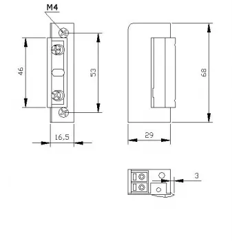 ELEKTRA-PLUS R5 Electric Door Strike, Narrow 16.5mm, Symmetrical, Fail-Secure, 10-24V AC/DC