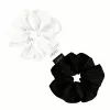 GLOV Satin Scrunchies Hair Ties Medium Champagne/Black 2 Pieces