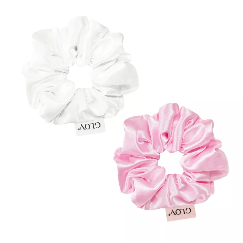 GLOV Satin Scrunchies Small Pink/Black 2-Pack