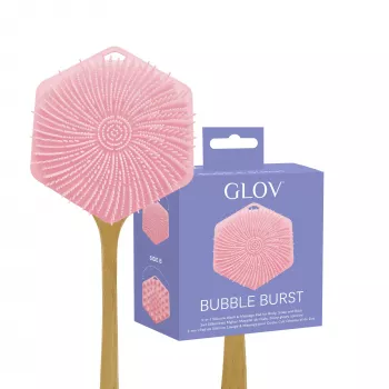 GLOV Bubble Burst 3-in-1 Silicone Body, Scalp & Back Scrubber and Massager - Rose Pink