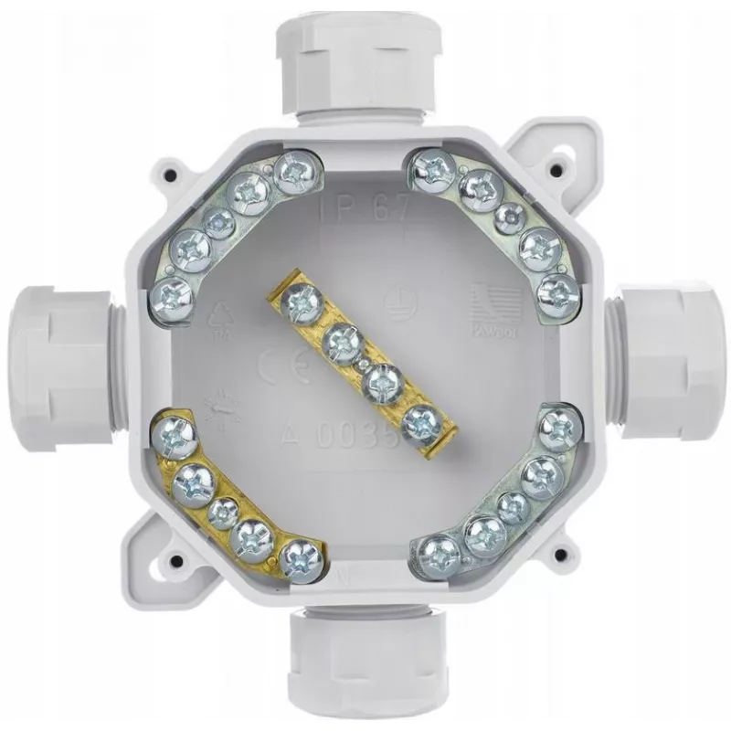 PAWBOL A.0035 Surface-Mounted Hermetic Junction Box PG16, IP67 (5x4mm²), Grey