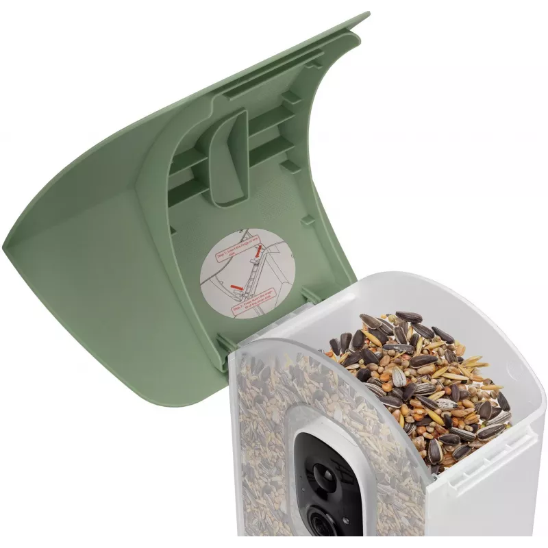 Redleaf RD001 Bird Feeder Camera with 2K Resolution, 160° Wide-Angle, Night Vision, Wi-Fi, PIR Motion Detection, AI Bird Recognition, Two-Way Audio, IP65, 2.5L Capacity