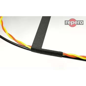 REPERO 734 Fabric Electrical Insulation Tape, Cotton, Black, 19mm x 25m