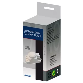 ORNO OR-CR-208 Microwave Motion Sensor, 5.8 GHz, 360°, Ceiling Mount, White