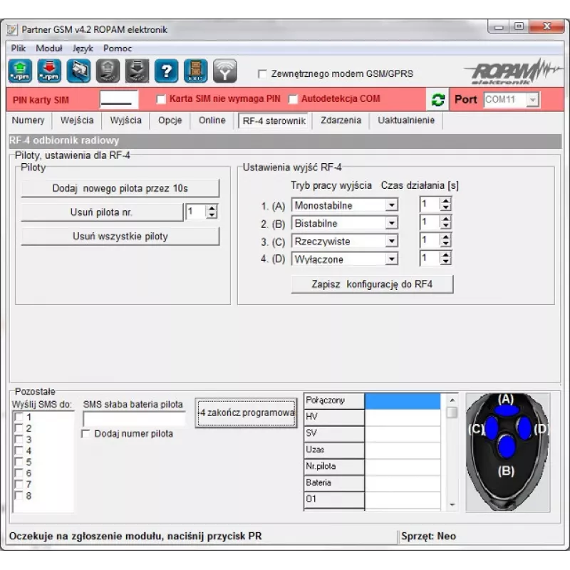 ROPAM RF-4C-2K Wireless Remote Control Set with 2 Transmitters