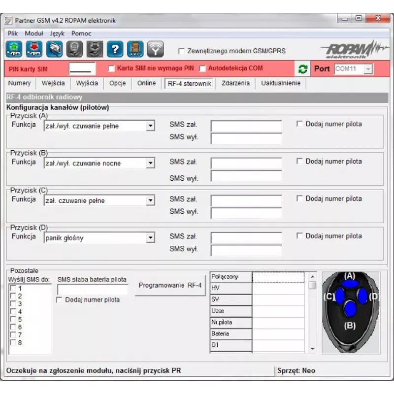 ROPAM RF-4C-2K Wireless Remote Control Set with 2 Transmitters