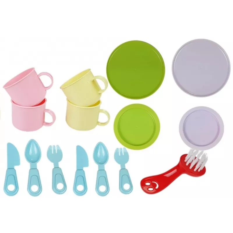 LEAN TOYS Colorful Sink with Tap Dishwasher with Accessories