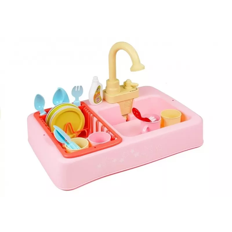 LEAN TOYS Colorful Sink with Tap Dishwasher with Accessories