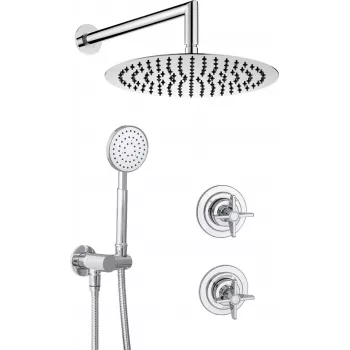 DEANTE Concealed Shower Set Arnika Chrome 2-Outlet Round Rain Shower 250mm