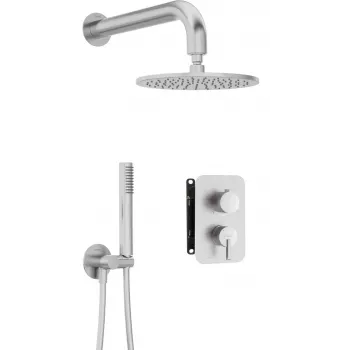 DEANTE Concealed Shower Set with Mixer Box - Overhead Shower, Chrome, Arnika Series