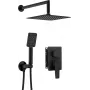 DEANTE Concealed Shower Set with Mixer BOX, Omnires Y Series, Matte Black, Rain Shower Ø250 mm